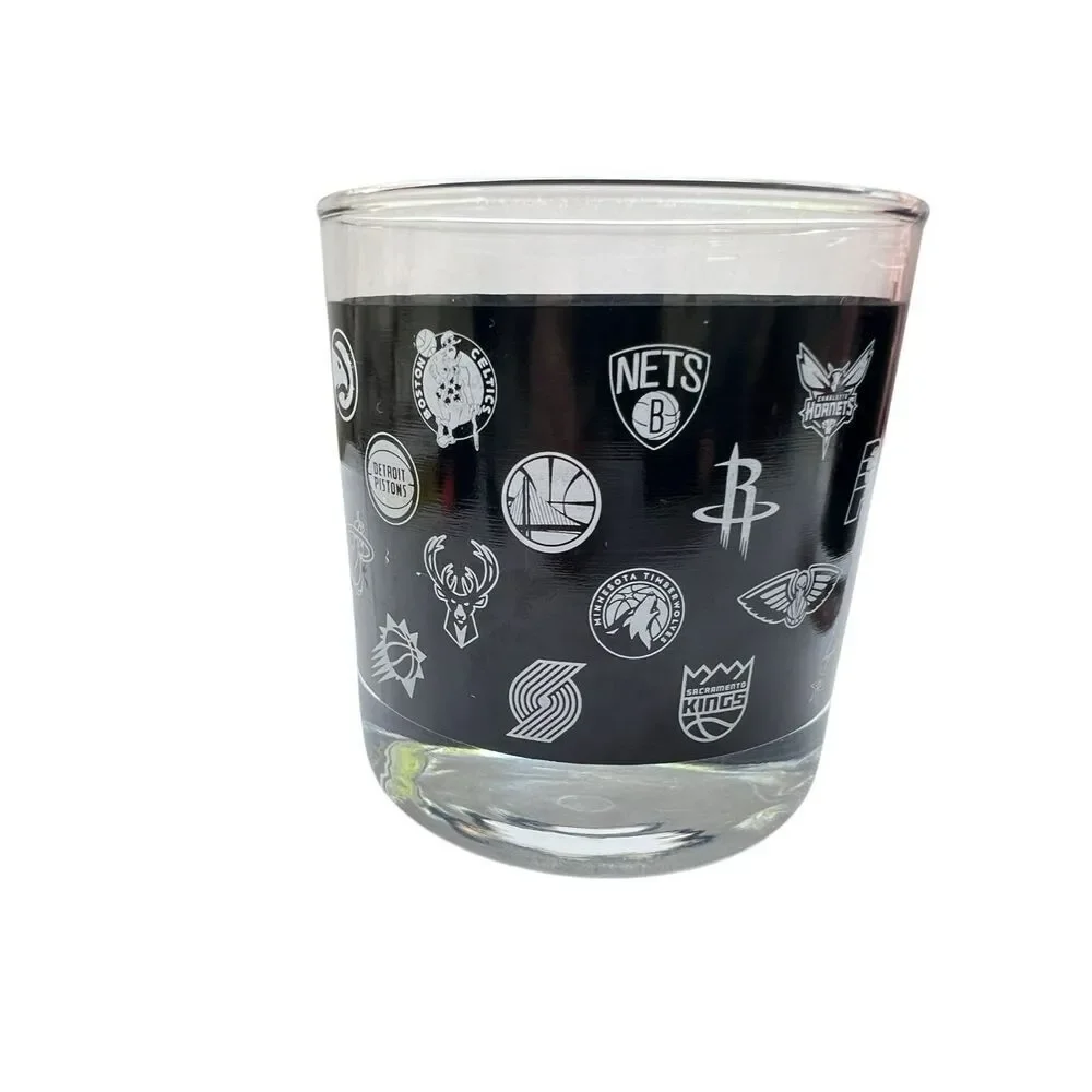 NBA Jack Daniels Whiskey Glasses Old No. 7 Set Of 2 - All NBA team Logos